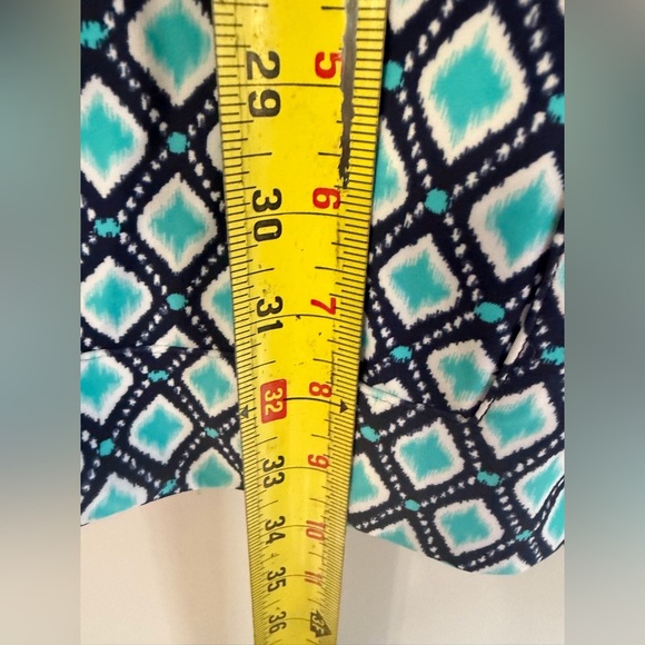 Jude Connally Womens XS (stretchy! prob fits small) navy aqua geometric mini - Picture 8 of 9